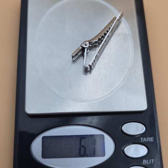 Textured Pattern Bright Tie Clip A5989 - Picture 6 of 6